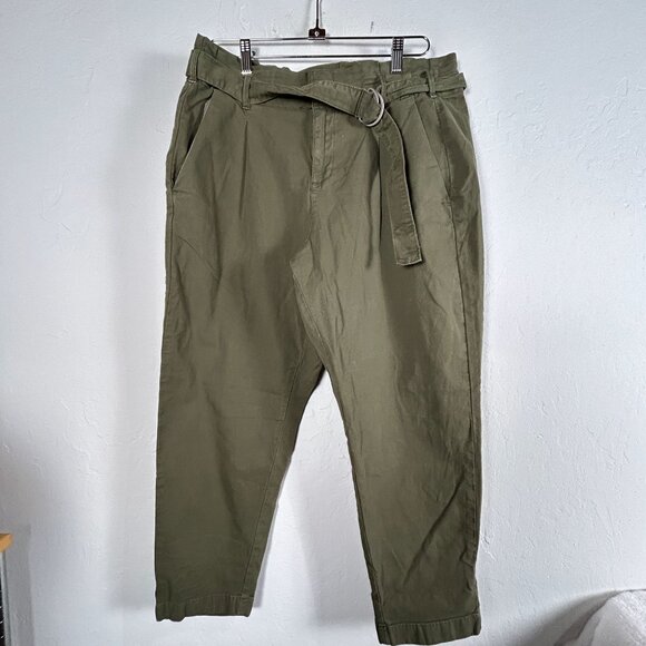 Torrid First at Fit Womens Olive Paperbag Canvas Crop Pants Size 0 Stretch New - Picture 1 of 10